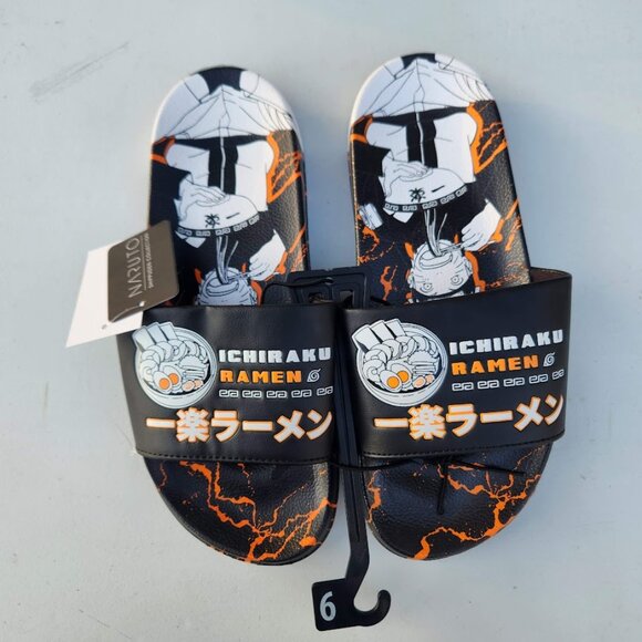 NEW Naruto Anime Ramen Men’s Size 9 Slippers Sandals Slides Shippuden Ichiraku - Picture 4 of 15